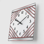 Art Deco Quadratische Wanduhr (Winkel)