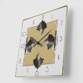 Art Deco Quadratische Wanduhr (Winkel)