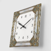 Art Deco Quadratische Wanduhr (Winkel)