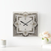 Art Deco Quadratische Wanduhr (Zuhause)
