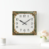 Art Deco Quadratische Wanduhr (Zuhause)