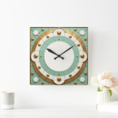 Art Deco Quadratische Wanduhr (Zuhause)