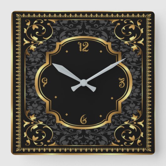 Art Deco Quadratische Wanduhr (Vorderseite)