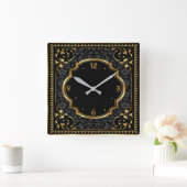 Art Deco Quadratische Wanduhr (Zuhause)