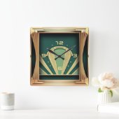 Art Deco Quadratische Wanduhr (Zuhause)