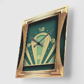 Art Deco Quadratische Wanduhr (Winkel)