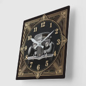 Art Deco Quadratische Wanduhr (Winkel)