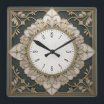 Art Deco Quadratische Wanduhr<br><div class="desc">Großartiges Uhrendesign. Du wirst es wie andere Liebe bekommen. Sie können dieses Design auch für andere Produkte verwenden,  die Sie mögen,  oder Ihren Text anpassen und hinzufügen. Folgen Sie mir für mehr. Vielen Dank. Ich wünsche Ihnen einen schönen Tag.</div>
