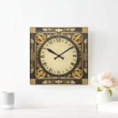 Art Deco Quadratische Wanduhr (Zuhause)