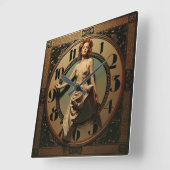 Art Deco Quadratische Wanduhr (Winkel)