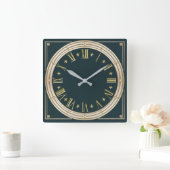 Art Deco Quadratische Wanduhr (Zuhause)