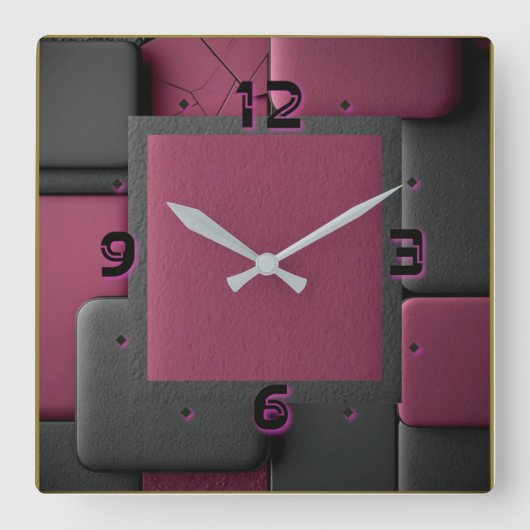 Art Deco Quadratische Wanduhr (Vorderseite)
