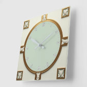 Art Deco Quadratische Wanduhr (Winkel)