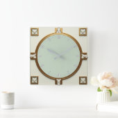 Art Deco Quadratische Wanduhr (Zuhause)