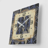 Art Deco Quadratische Wanduhr (Winkel)