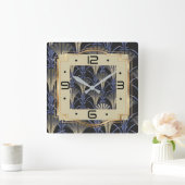 Art Deco Quadratische Wanduhr (Zuhause)
