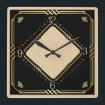 Art Deco Quadratische Wanduhr<br><div class="desc">Großartiges Uhrendesign. Du wirst es wie andere Liebe bekommen. Sie können dieses Design auch für andere Produkte verwenden,  die Sie mögen,  oder Ihren Text anpassen und hinzufügen. Folgen Sie mir für mehr. Vielen Dank. Ich wünsche Ihnen einen schönen Tag.</div>