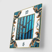 Art Deco Quadratische Wanduhr (Winkel)