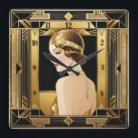 Art Deco Quadratische Wanduhr<br><div class="desc">Großartiges Uhrendesign. Du wirst es wie andere Liebe bekommen. Sie können dieses Design auch für andere Produkte verwenden,  die Sie mögen,  oder Ihren Text anpassen und hinzufügen. Folgen Sie mir für mehr. Vielen Dank. Ich wünsche Ihnen einen schönen Tag.</div>