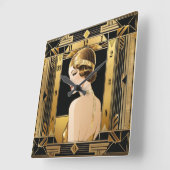 Art Deco Quadratische Wanduhr (Winkel)