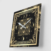 Art Deco Quadratische Wanduhr (Winkel)