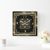 Art Deco Quadratische Wanduhr (Zuhause)