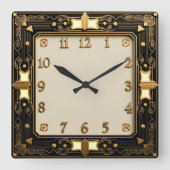 Art Deco Quadratische Wanduhr (Vorderseite)