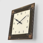 Art Deco Quadratische Wanduhr (Winkel)