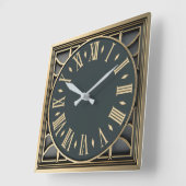 Art Deco Quadratische Wanduhr (Winkel)
