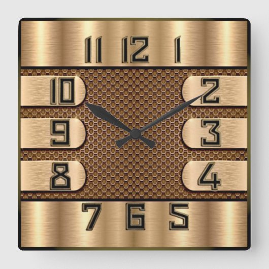Art Deco Quadratische Wanduhr (Vorderseite)