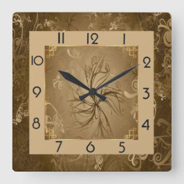 Art Deco Quadratische Wanduhr