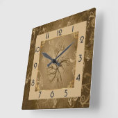 Art Deco Quadratische Wanduhr (Winkel)