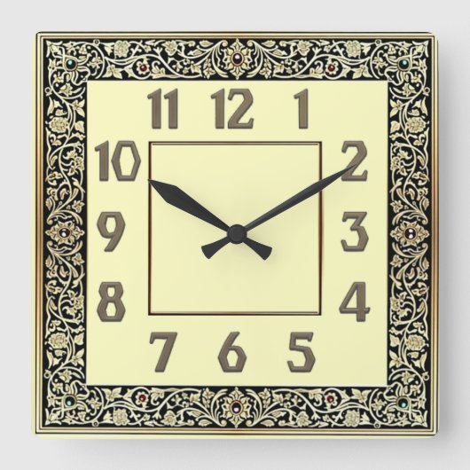 Art Deco Quadratische Wanduhr (Vorderseite)