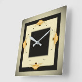 Art Deco Quadratische Wanduhr (Winkel)