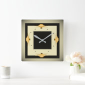 Art Deco Quadratische Wanduhr (Zuhause)