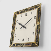 Art Deco Quadratische Wanduhr (Winkel)