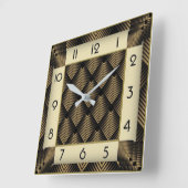 Art Deco Quadratische Wanduhr (Winkel)