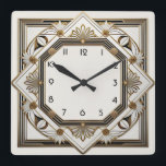 Art Deco Quadratische Wanduhr<br><div class="desc">Großartiges Uhrendesign. Du wirst es wie andere Liebe bekommen. Sie können dieses Design auch für andere Produkte verwenden,  die Sie mögen,  oder Ihren Text anpassen und hinzufügen. Folgen Sie mir für mehr. Vielen Dank. Ich wünsche Ihnen einen schönen Tag.</div>