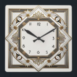 Art Deco Quadratische Wanduhr<br><div class="desc">Großartiges Uhrendesign. Du wirst es wie andere Liebe bekommen. Sie können dieses Design auch für andere Produkte verwenden,  die Sie mögen,  oder Ihren Text anpassen und hinzufügen. Folgen Sie mir für mehr. Vielen Dank. Ich wünsche Ihnen einen schönen Tag.</div>