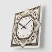 Art Deco Quadratische Wanduhr (Winkel)
