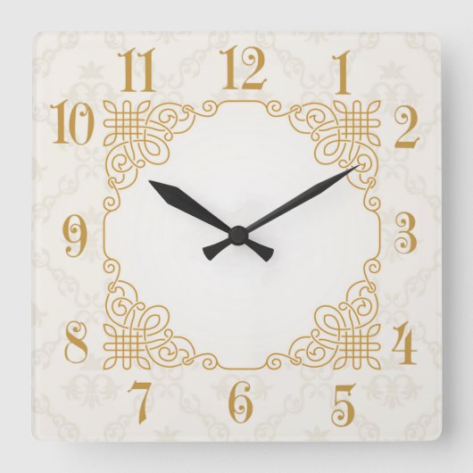 Art Deco Quadratische Wanduhr (Vorderseite)