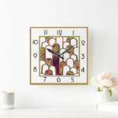 Art Deco Quadratische Wanduhr (Zuhause)