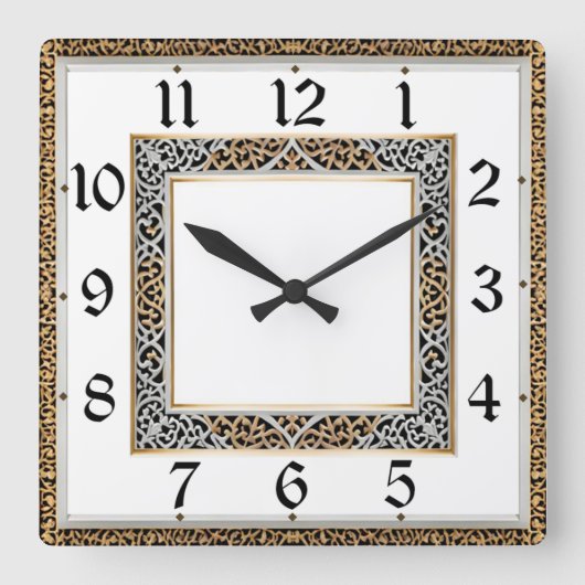 Art Deco Quadratische Wanduhr (Vorderseite)