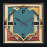 Art Deco Quadratische Wanduhr<br><div class="desc">Großartiges Uhrendesign. Du wirst es wie andere Liebe bekommen. Sie können dieses Design auch für andere Produkte verwenden,  die Sie mögen,  oder Ihren Text anpassen und hinzufügen. Folgen Sie mir für mehr. Vielen Dank. Ich wünsche Ihnen einen schönen Tag.</div>