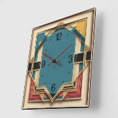 Art Deco Quadratische Wanduhr (Winkel)