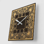 Art Deco Quadratische Wanduhr (Winkel)