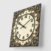 Art Deco Quadratische Wanduhr (Winkel)