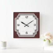 Art Deco Quadratische Wanduhr (Zuhause)