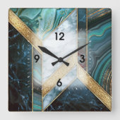 Art Deco Quadratische Wanduhr (Vorderseite)