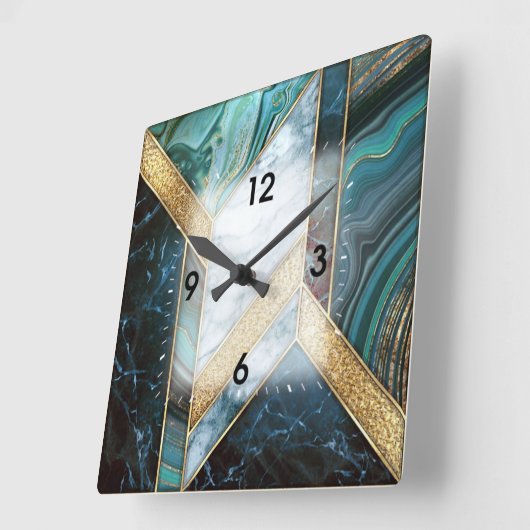 Art Deco Quadratische Wanduhr (Winkel)